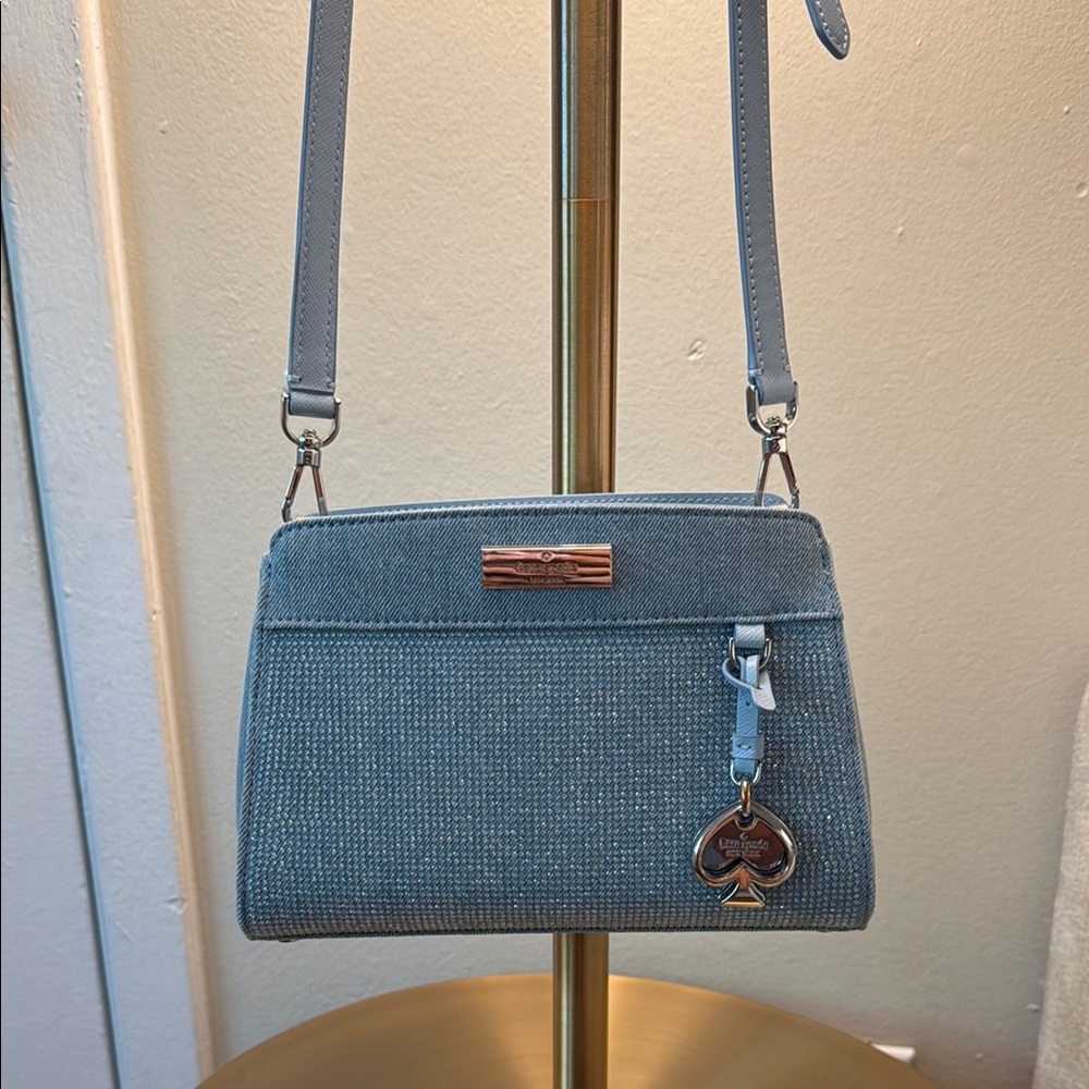 Kate Spade Blue Crossbody Bag with Sparkled Structured Design